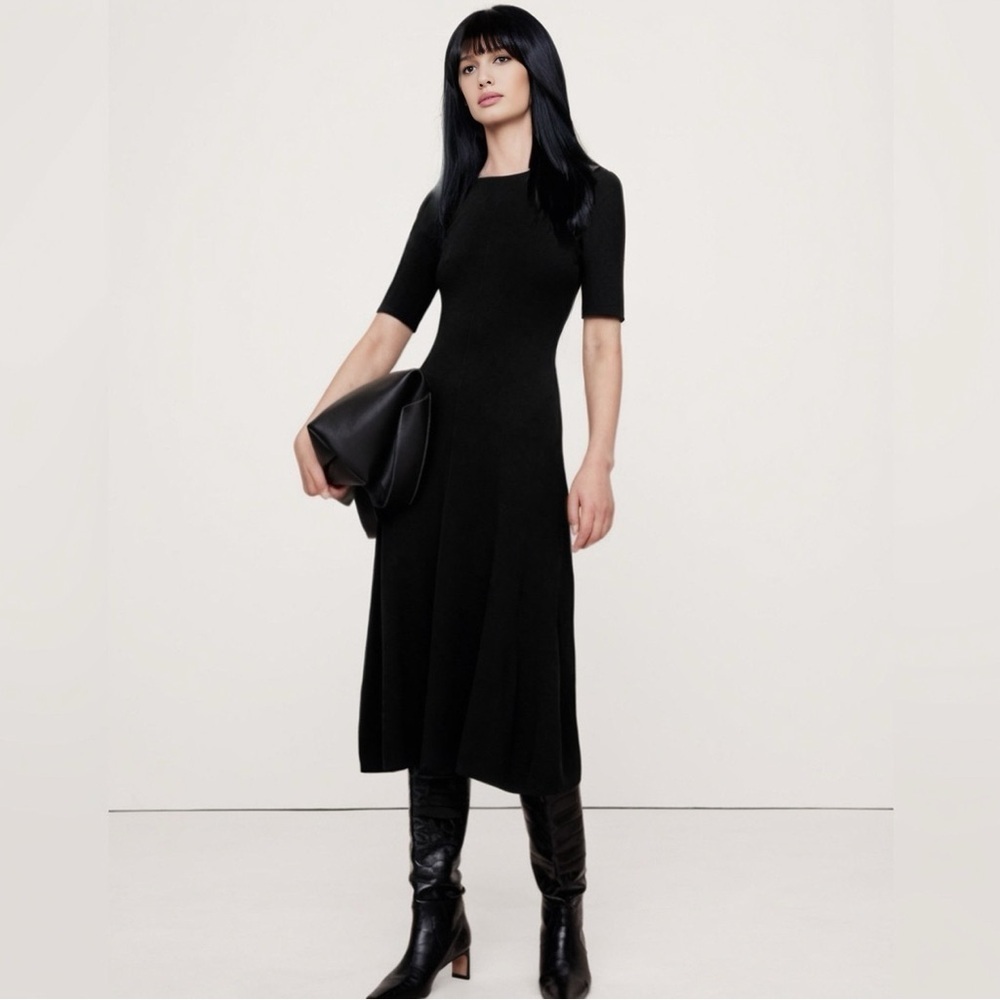 NEW! Banana Republic Black Milano Sweater Dress - Large🧺